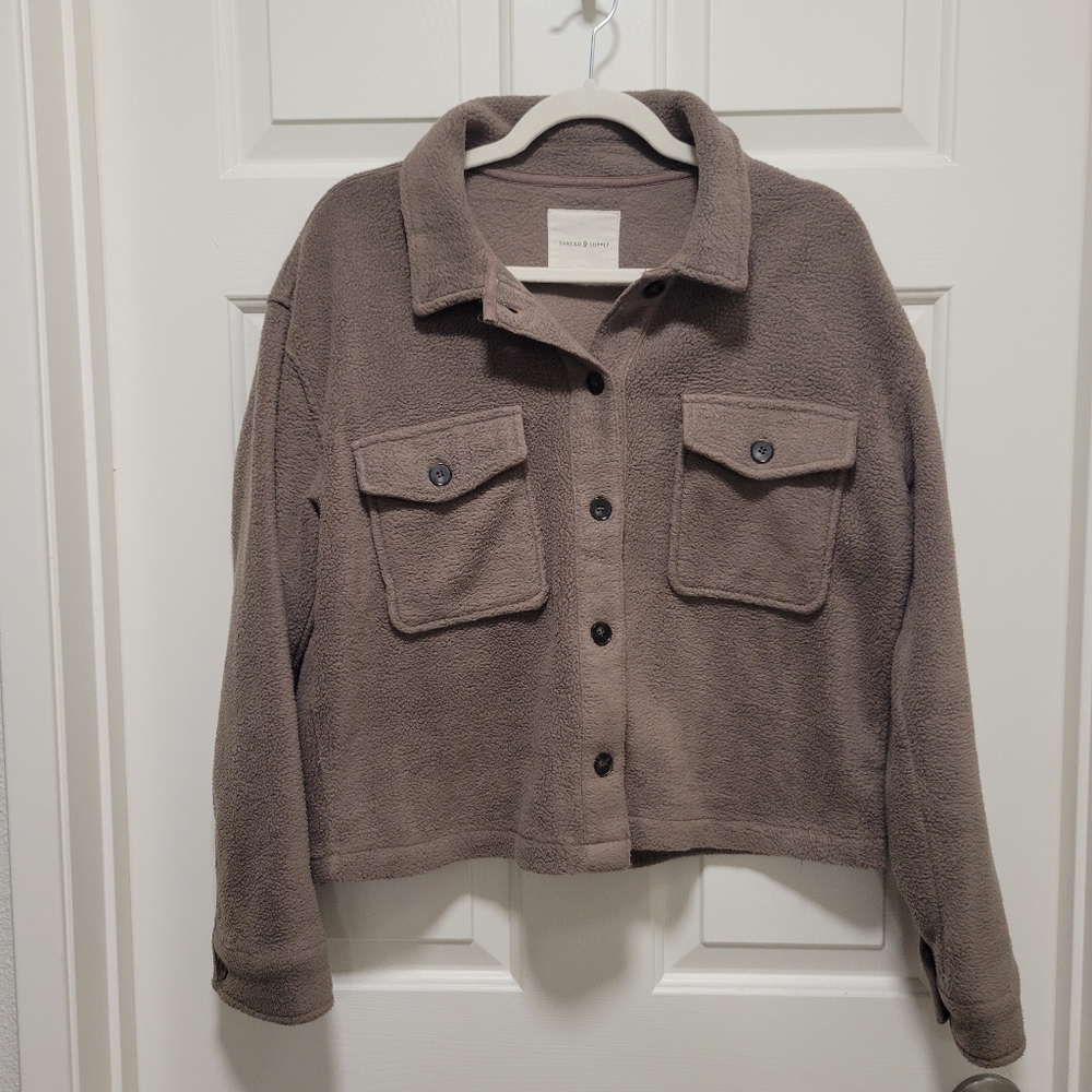 Women's Cropped Brown Jacket, Size Medium